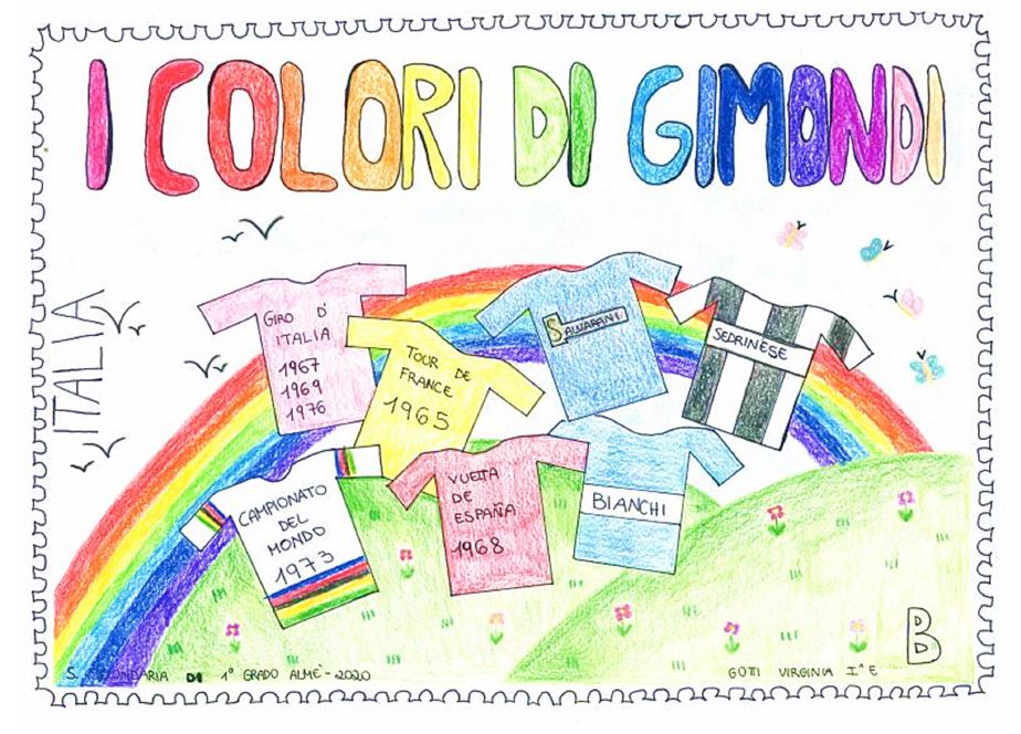 Almè celebra Felice Gimondi: i ragazzi della scuola secondaria disegnano il loro francobollo ispirato al grande campione bergamasco