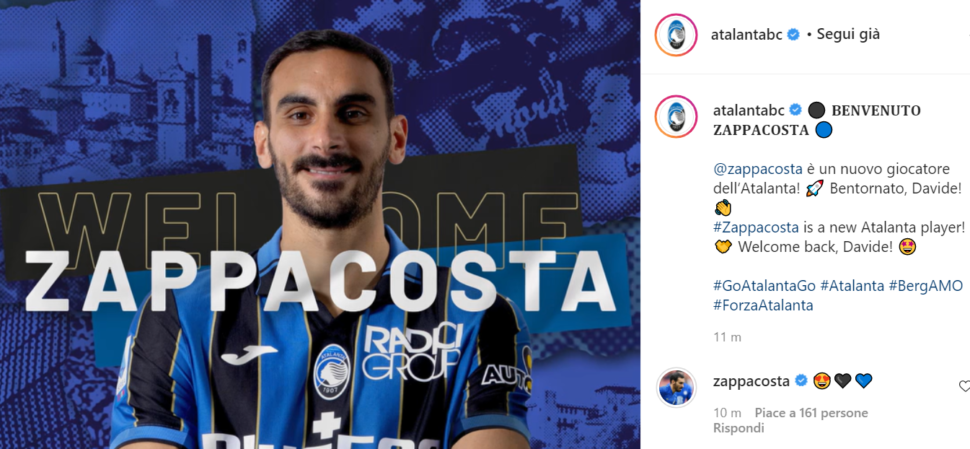 “Bentornato Zappacosta!”, l’Atalanta accoglie il vice Hateboer