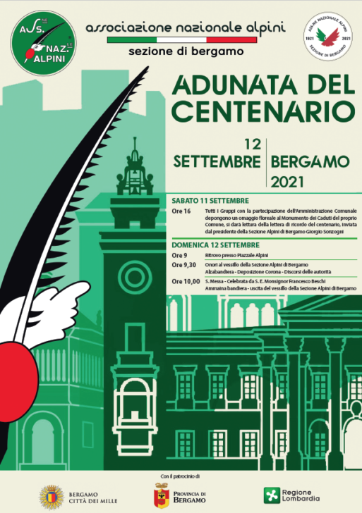 Alpini, domenica 12 settembre l’Adunata del Centenario