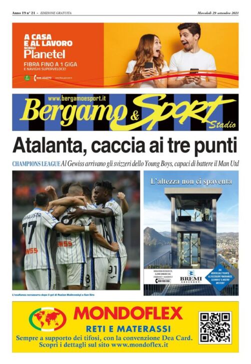 Bergamo&Sport stadio: Atalanta a caccia dei tre punti con lo Young Boys. Leggi qui la tua copia gratuita