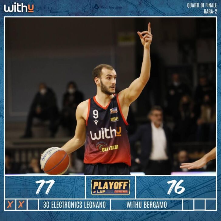 WithU Bergamo sfortunata, perde gara 2 a Legnano per 77-76 con il canestro della vittoria annullato