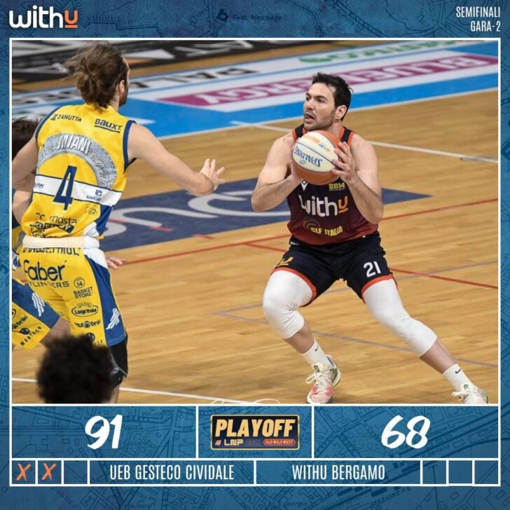 Semifinale playoff. La WithU non ha più benzina, Cividale domina 91-68