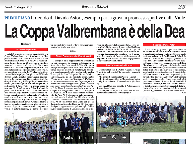 Torna la Coppa Val Brembana, al via il 27 maggio fino a sabato 11 giugno