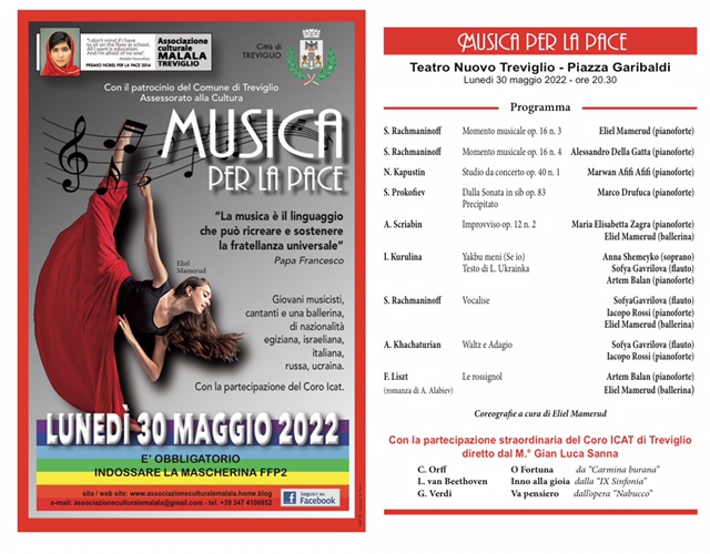 Lunedì sera a Treviglio in scena “Musica per la Pace”