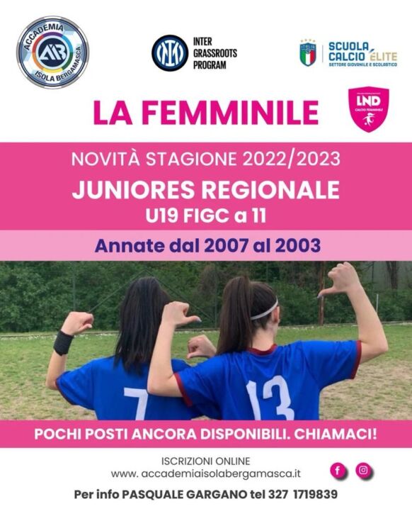 La Juniores femminile AIB, Gargano: “Il calcio è uno sport inclusivo”