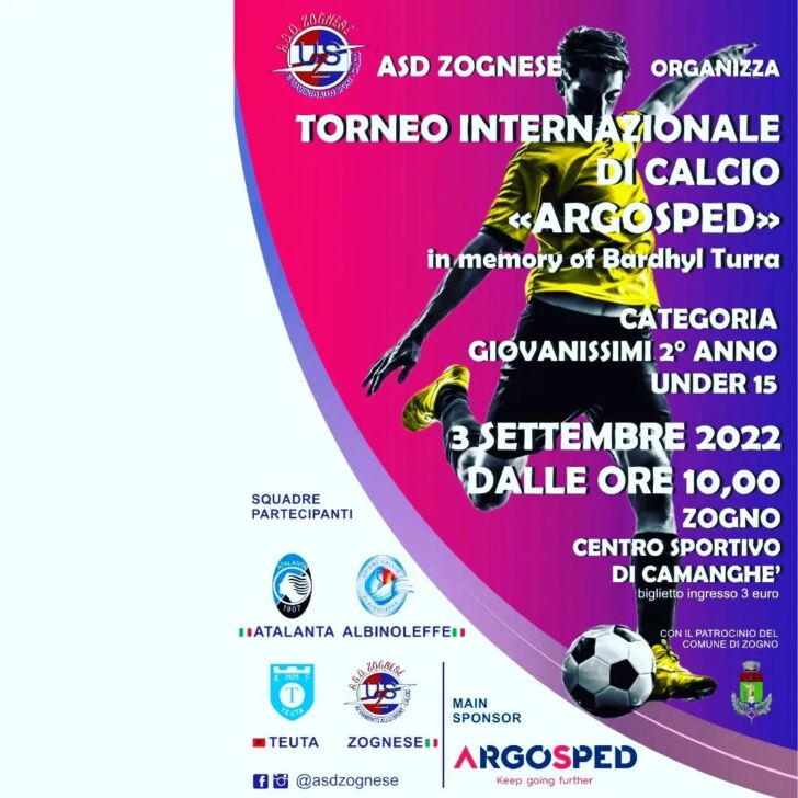 Sabato 3 settembre Torneo Internazionale ARGOSPED per Giovanissimi a Zogno