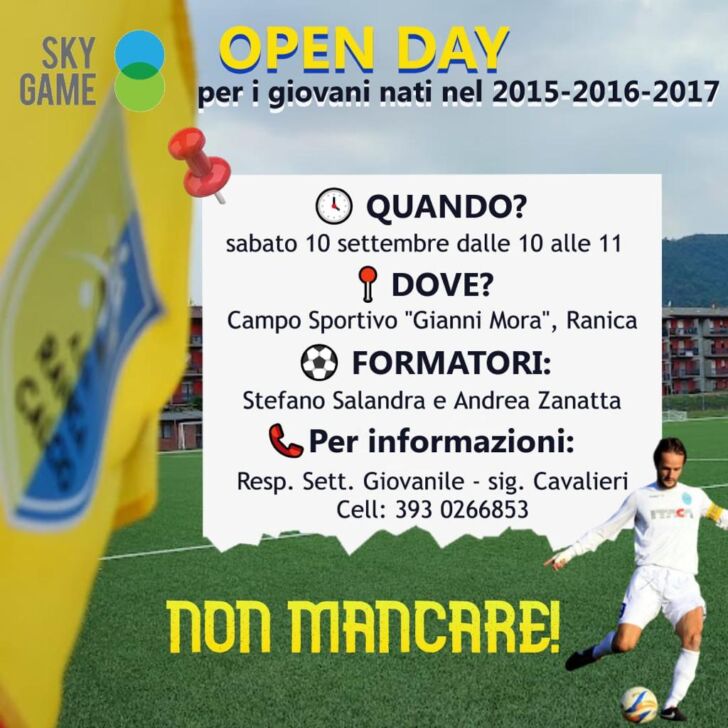 A Ranica sabato 10 settembre open day per nati nel 2015-16-17