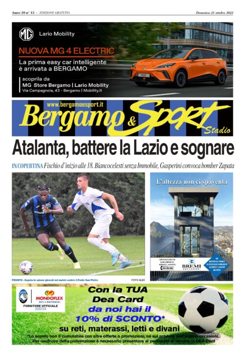 Leggi qui il Bergamo&Sport stadio dedicato ad ATALANTA-LAZIO