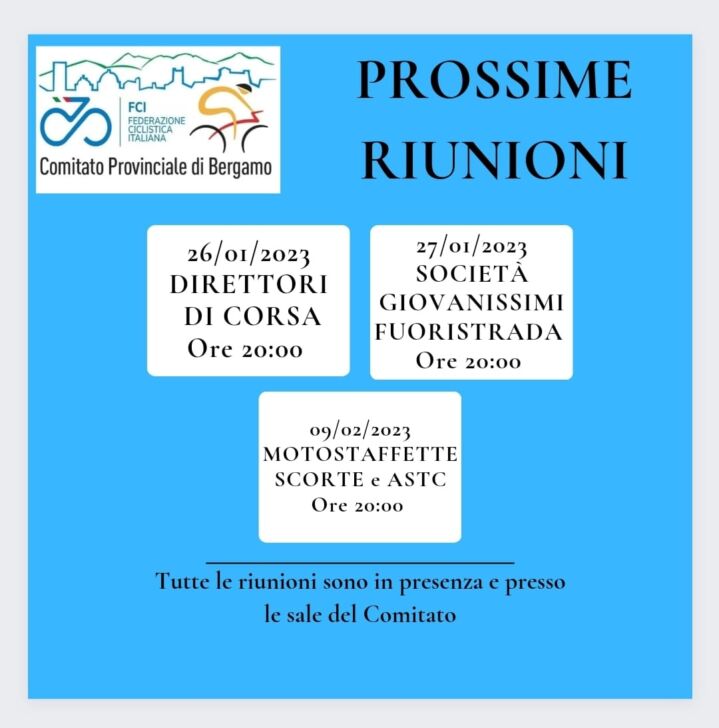 FCI Bergamo: il programma delle prossime riunioni