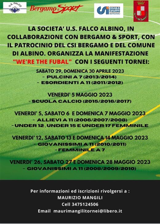 “We’re the Fubal”, i tornei dalla Falco Albino: il programma riveduto e corretto