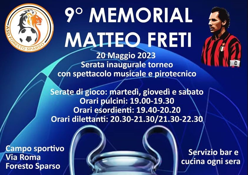 9° Memorial Matteo Freti a Foresto dal 20 Maggio al 17 Giugno