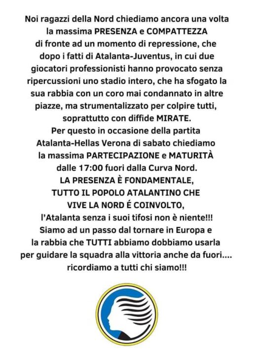 Curva Nord chiusa per Vlahovic, i tifosi non ci stanno: “Domani tutti fuori dal settore”