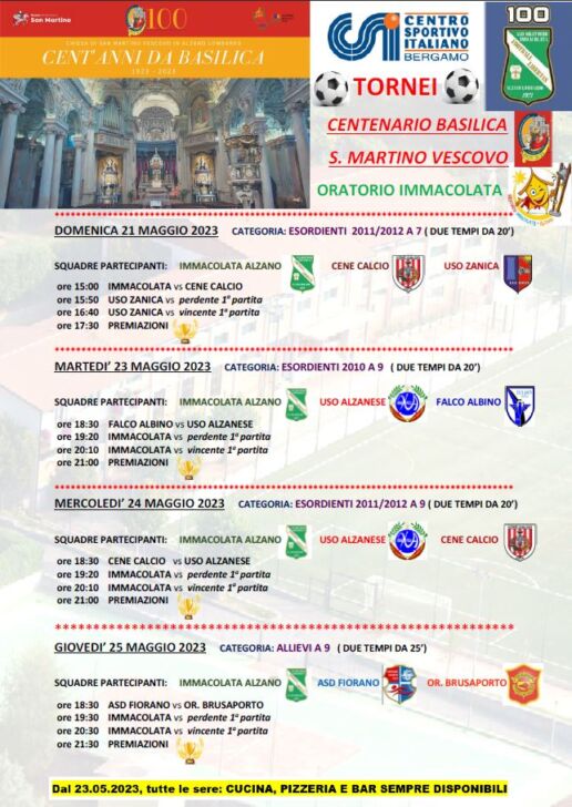 Grandi prestazioni al torneo dell’Oratorio Immacolata di Alzano Lombardo