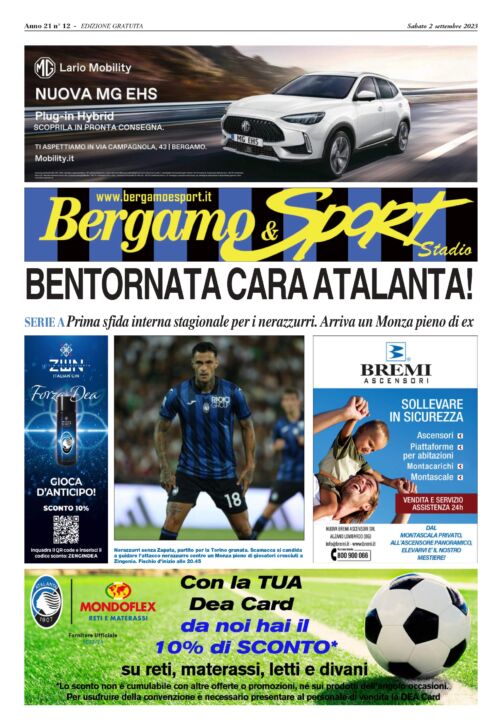 Atalanta-Monza leggi qui gratuitamente il Bergamo&Sport Stadio