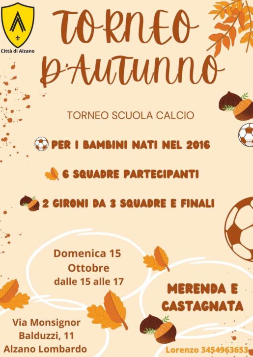 Città di Alzano, a metà ottobre il Torneo d’Autunno per i più piccoli