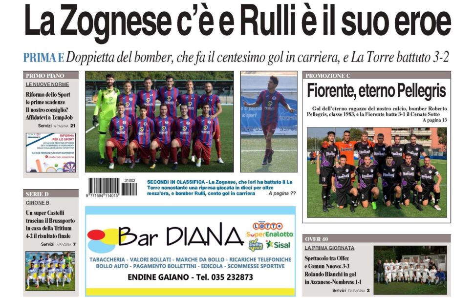 Il nuovo numero di Bg & Sport: in copertina Rulli, Pellegris, Castelli e Bianchi, quattro bomber da urlo