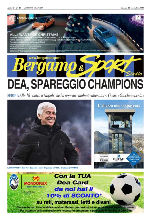 Atalanta-Napoli sfida Champions, leggi qui il Bergamo & Sport stadio