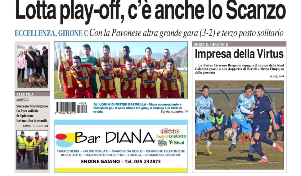 Il nuovo numero di Bg & Sport: Scanzo, Virtus, Accademia Isola, Brusaporto e StraStezzano in evidenza