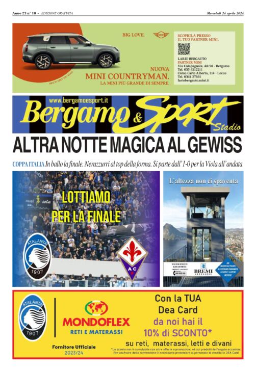 Atalanta-Fiorentina leggi qui il Bergamo & Sport stadio per la semifinale di Coppa Italia