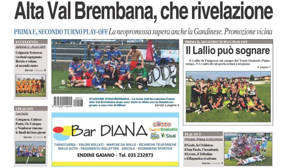 Bg & Sport in edicola: in primo piano Accademia Alta Val Brembana e Lallio