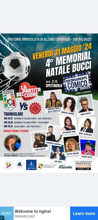 Solidarietà, calcio e divertimento con la Nazionale Comici: a fine mese il quarto Memorial Bucci