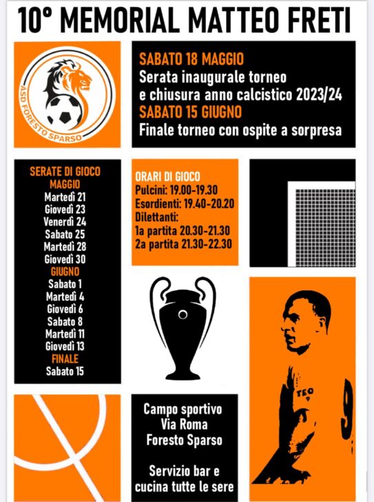 Al via il 10° memorial Matteo Freti