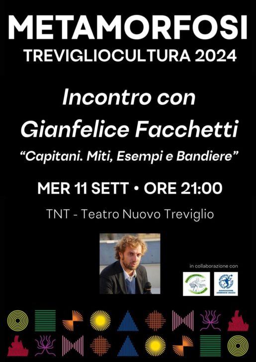 A Treviglio incontro con Gianfelice Facchetti autore di “Capitani. Miti, Esempi e Bandiere”