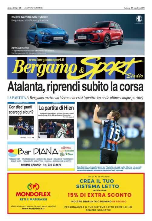 Atalanta Verona leggi qui gratuitamente il Bergamo & Sport stadio