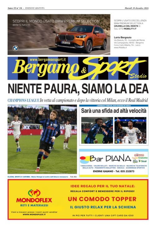 Atalanta – Real Madrid leggi qui gratis il Bergamo & Sport stadio