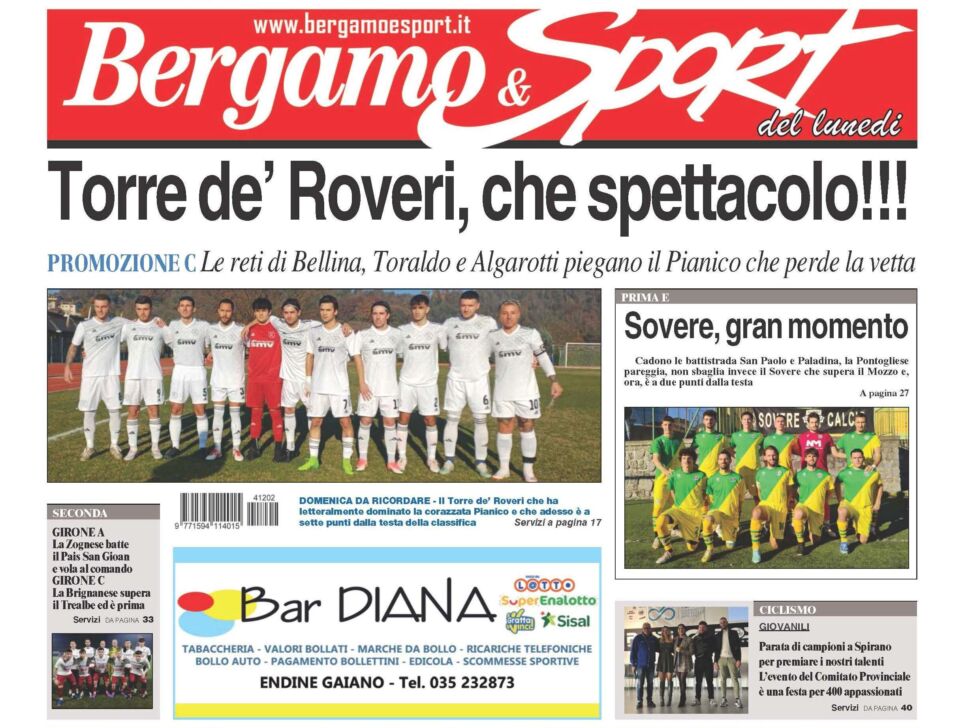 Bg & Sport in edicola: Torre de’ Roveri, Sovere, Zognese, Brignanese e ciclismo giovanile bergamasco in primo piano