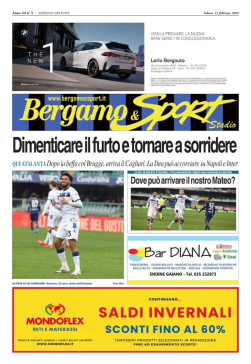 Atalanta-Cagliari, puoi leggere qui gratis il Bergamo & Sport stadio