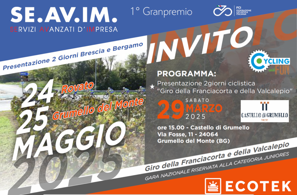 Sabato 29 marzo a Grumello la presentazione della  2 Giorni di Brescia e Bergamo per Juniores