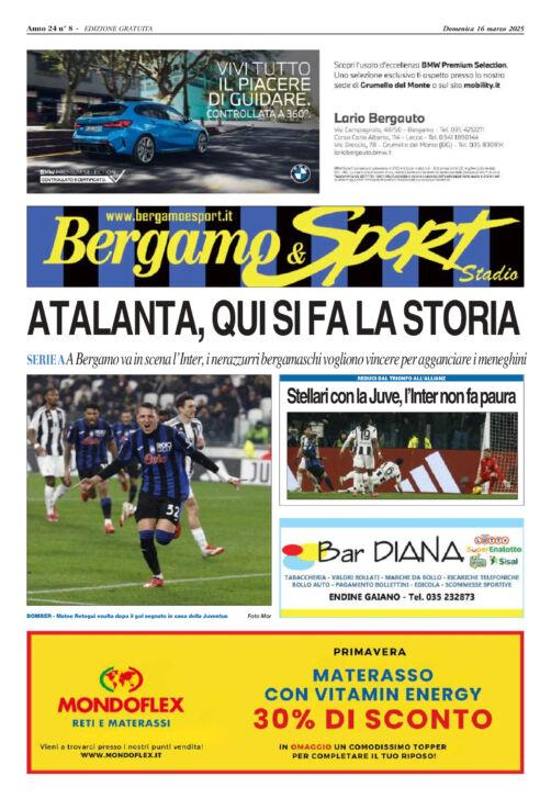 Atalanta-Inter leggi qui gratis il Bergamo & Sport stadio