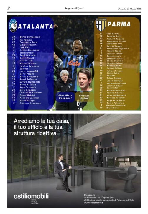 Atalanta-Parma leggi qui il Bergamo & Sport stadio