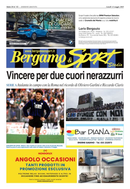 Lunedì sera Atalanta-Roma, leggi qui il Bergamo & Sport stadio