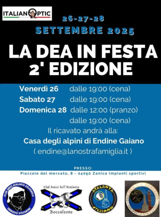 La Dea in Festa a Zanica dal 26 al 28 settembre pro Alpini di Endine