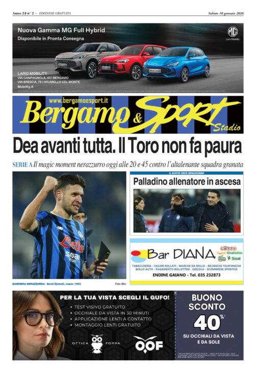 Atalanta – Torino leggi qui il Bergamo & Sport in distribuzione allo stadio