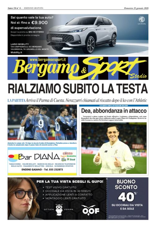 Atalanta – Parma leggi qui gratis il Bergamo & Sport stadio