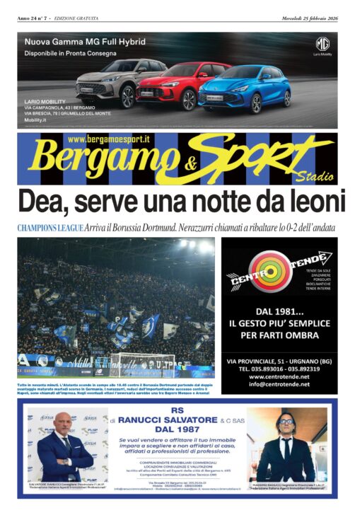 Atalanta-Borussia sfida Champions, leggi gratis il Bergamo & Sport stadio