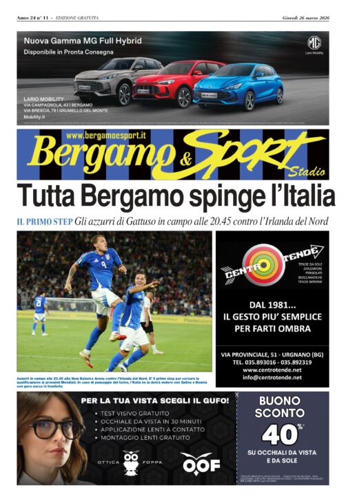 Italia Irlanda, la nazionale a Bergamo, leggi qui il Bergamo & Sport stadio