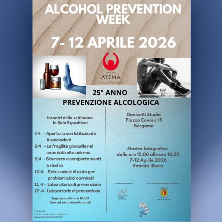 “Alcohol Prevention Week”, 25 anni di prevenzione alcologica grazie anche all’Associazione Atena di Bergamo