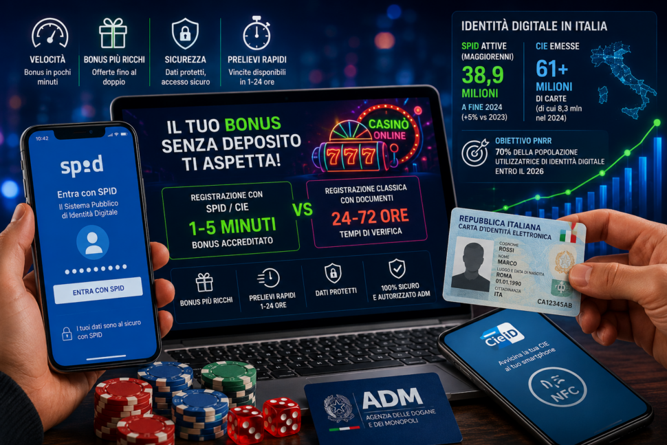 SPID e casinò online: come l’identità digitale ha cambiato il modo di accedere ai bonus senza deposito