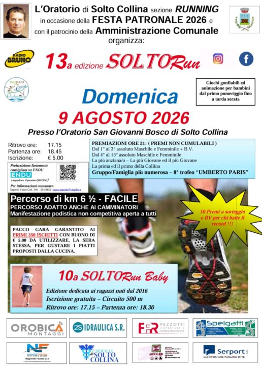 A Solto Collina la 13ª edizione della “SOLTORUN”