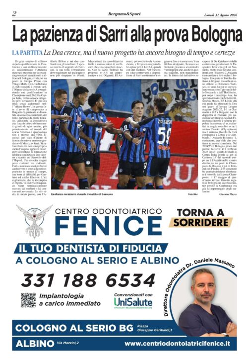Atalanta – Bologna leggi qui il Bergamo & Sport stadio