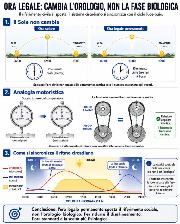 Ora legale: cambia l’orologio, non la fase biologica